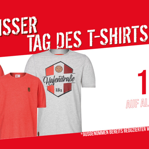 Rot-Weisse Rabattaktion zum Welt-T-Shirt-Tag
