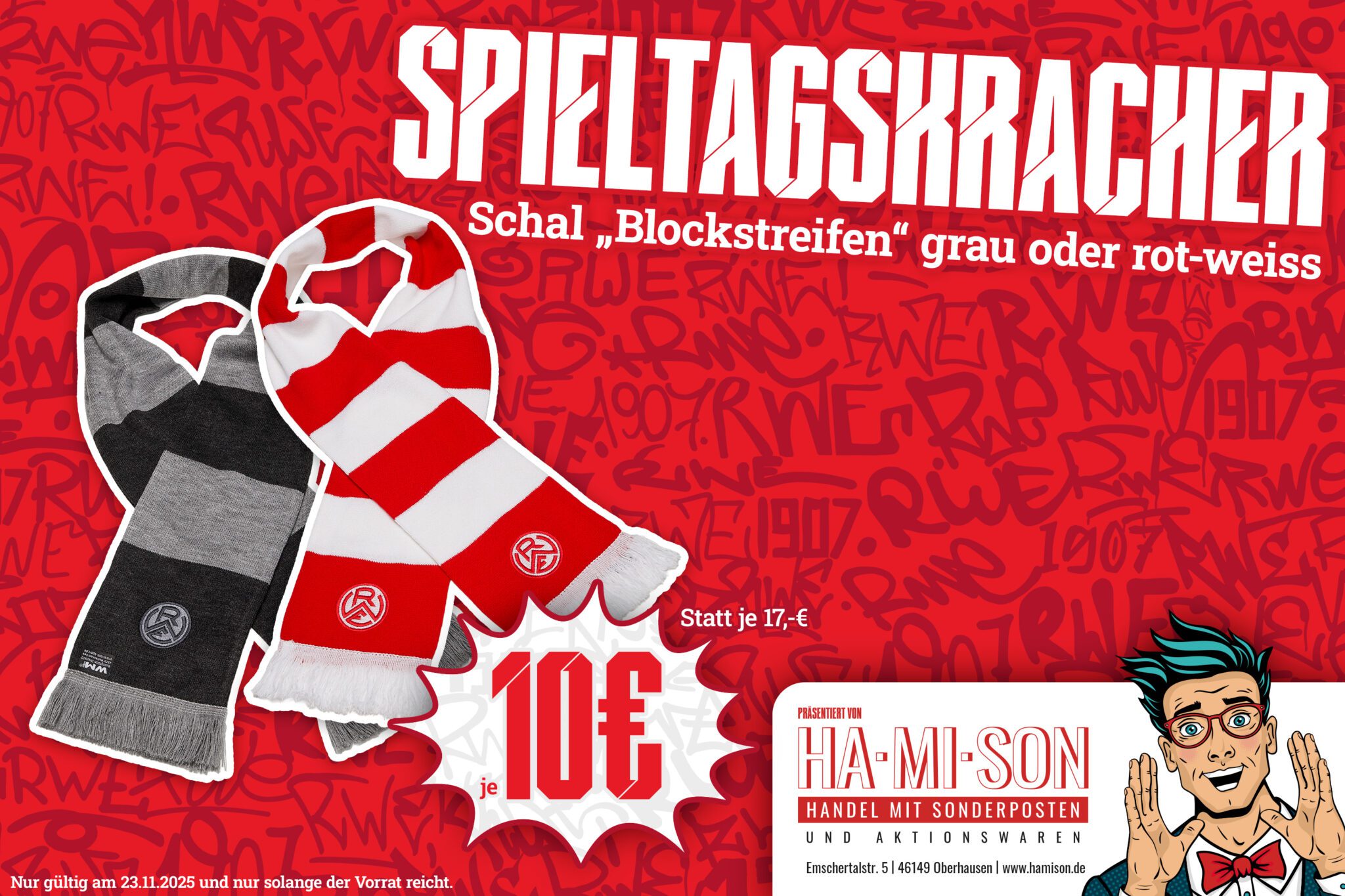 Spieltagskracher: Schal "Blockstreifen" – Rot-Weiss Essen