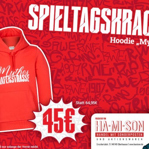 Spieltagskracher: Hoodie „Mythos“ red