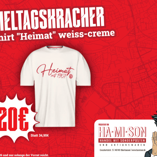 Spieltagskracher: T-Shirt Oversize „Heimat“ weiss-creme