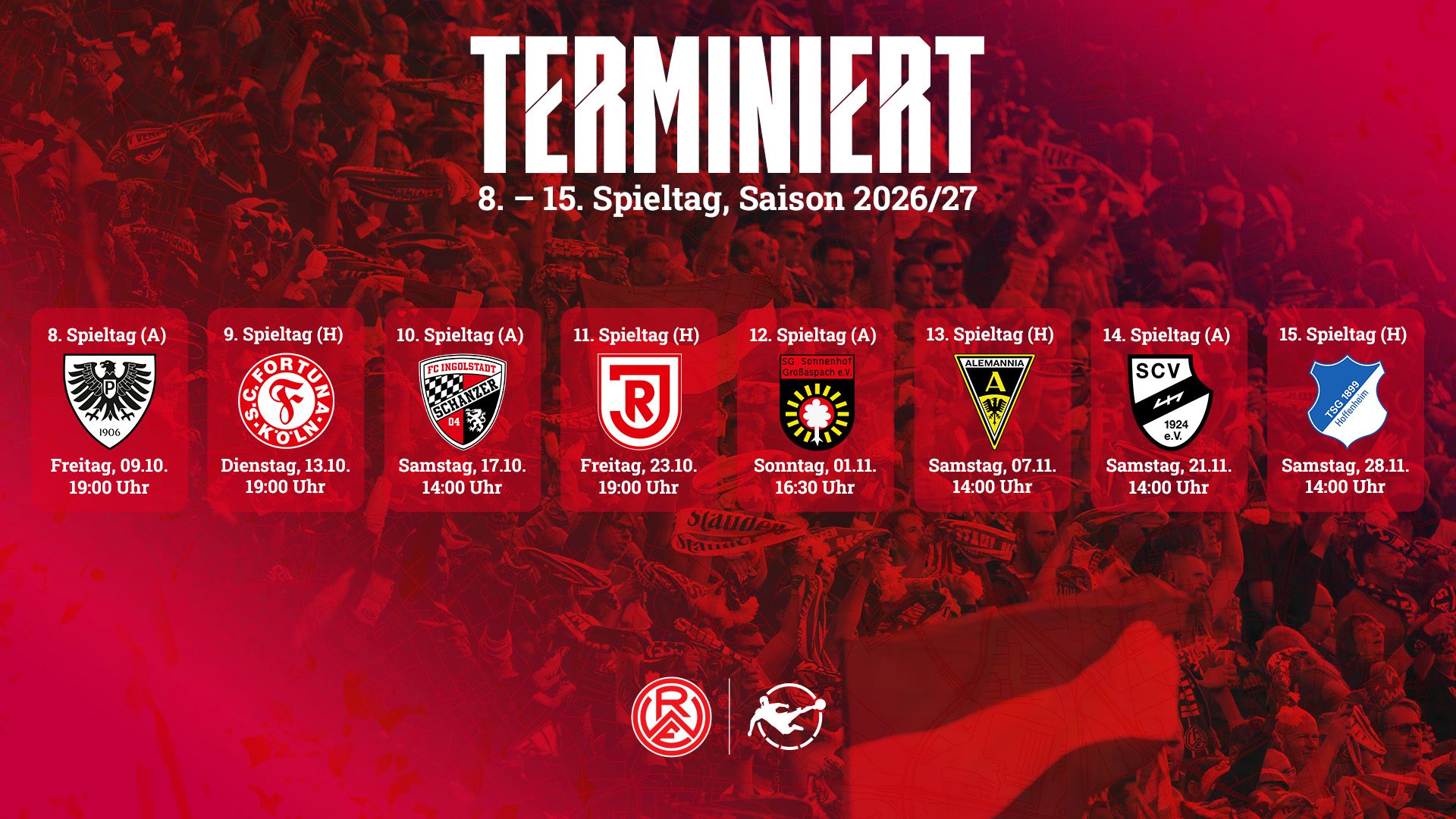 Neue Ansetzungen bis Ende November: RWE zweimal Freitags – Rot-Weiss Essen